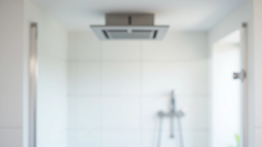 Modern bathroom with ducted extractor fan installed above shower area, showing proper ventilation setup with visible ductwork