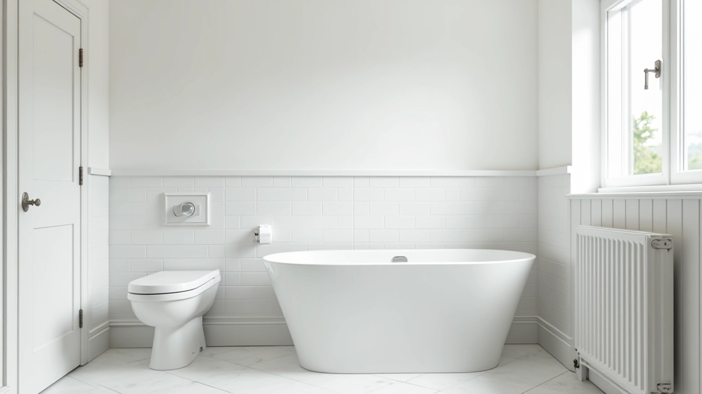 Bathroom with combination of tiles and painted walls showing practical material layering for Irish climate moisture management